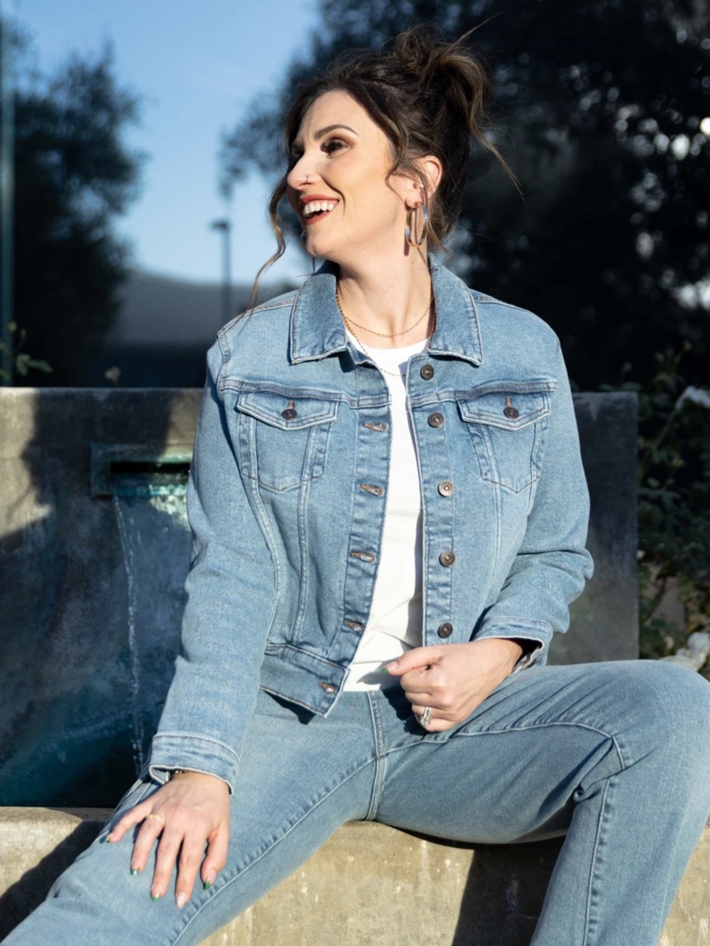 NWT Light Wash Classic Denim Jacket Retro Western Festival Cowgirl